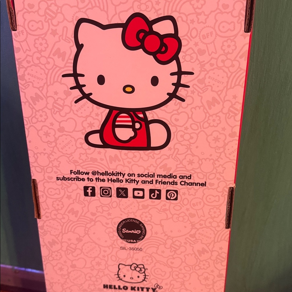 Rare Hello Kitty Red Yellow and Blue Watch Wall Clock 36.5” Long BRAND NEW - Picture 7 of 8